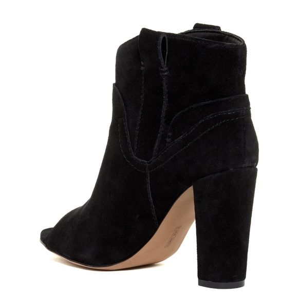 Vince Camuto Camey Peep Toe Boot Black Suede 9 - Picture 7 of 8